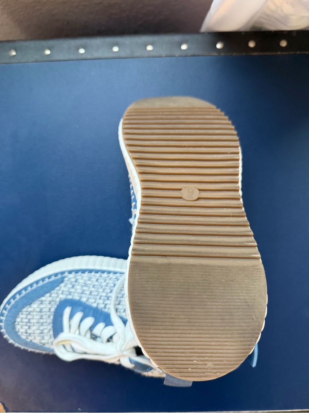 Universal Thread Blue Tweed Lace-Up Sneakers with White Accents - Picture 4 of 5